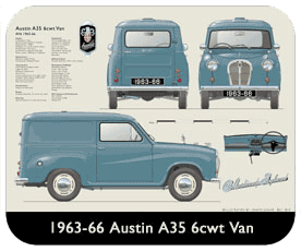 Austin A35 Van 1963-66 Place Mat, Small